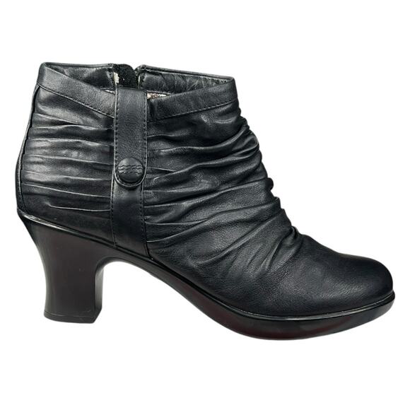Dansko Women’s Buffy Ruched Black Leather Ankle Boot Size 40 US 9.5/10 - Picture 1 of 12
